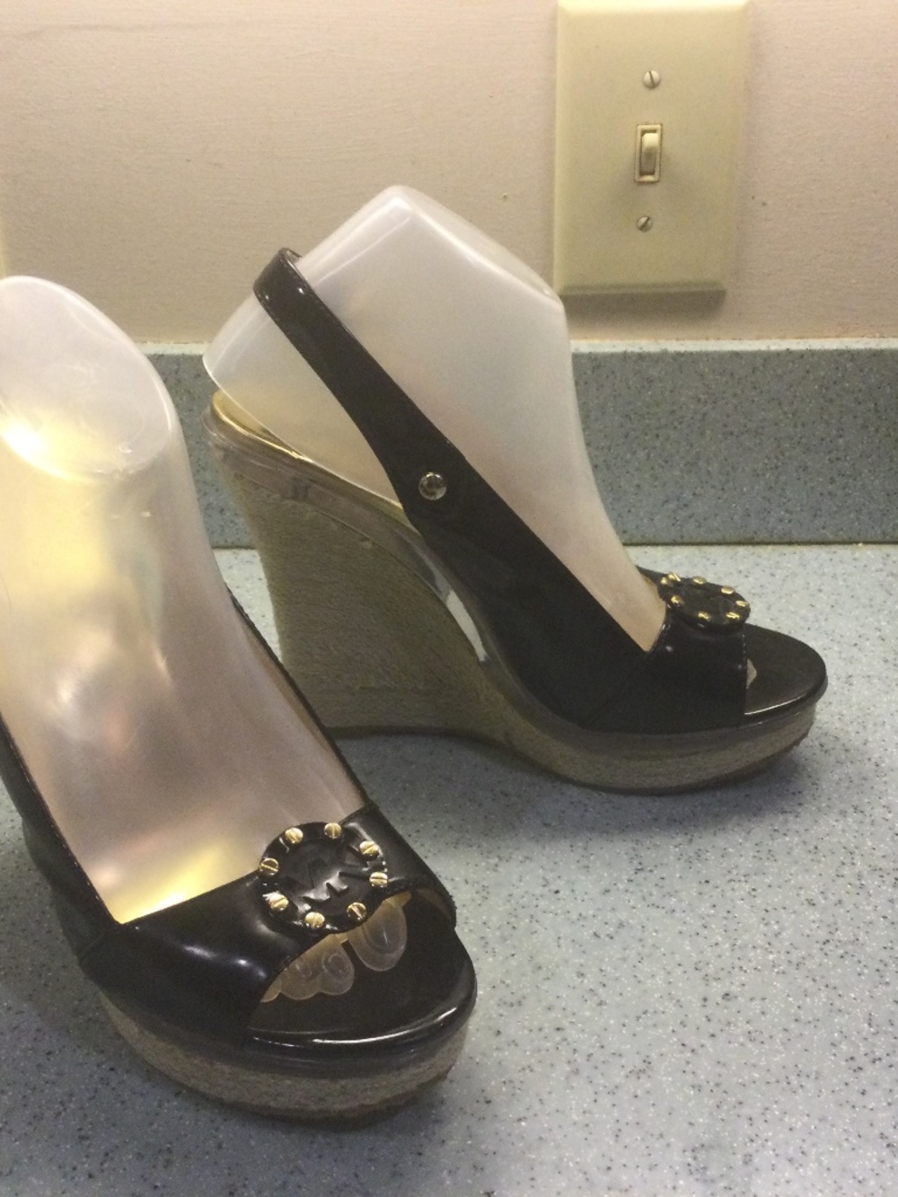 Michael Kors Wedge Espadrille in Black Patent Leather
